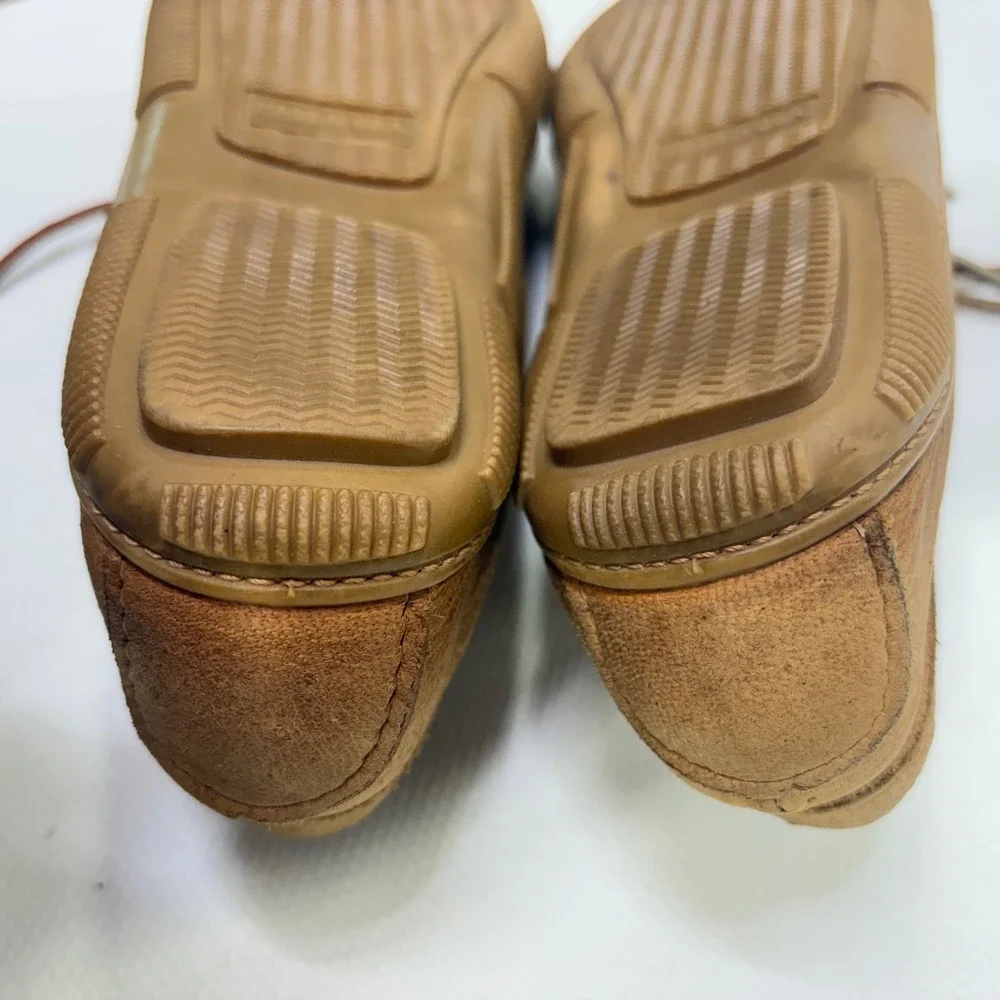 Adirondack Deerskin Leather Moccasins Tan Made in USA Mens 9 Loafers Slippers